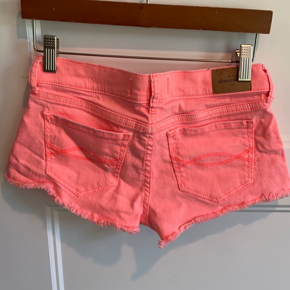 abercrombie kids neon orange shorts